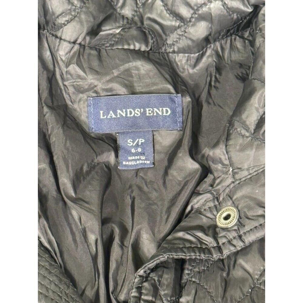 Lands' End Snap Front Womens Size S(6-8) Black Pockets Quilted‎ Lined Jacket - Picture 2 of 9